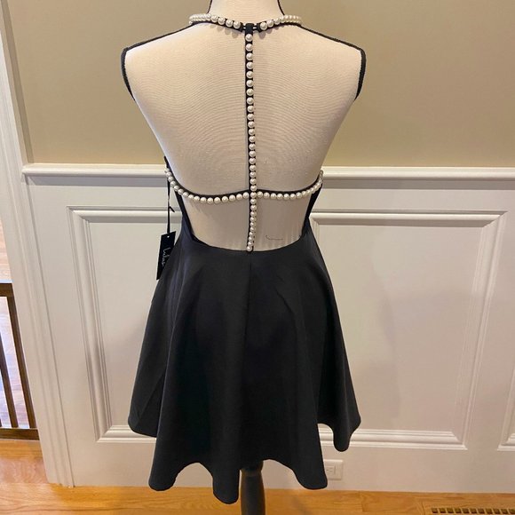 LULUS Black Pearl Skater Dress! - Picture 2 of 6